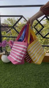 Tas Bekal Motif Stripe Bag Tupperware // Tas Garis