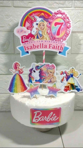 Barbie Unicorn Cake Topper (High-quality Personalize Ready-to-use)