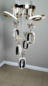 Lampu gantung kristal minimalis LED modern 2025 import mewah ukuran 60cm