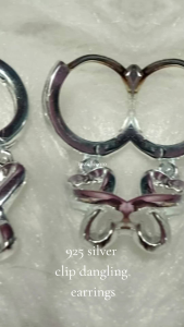 clip silver 925 danglings infinity earrings