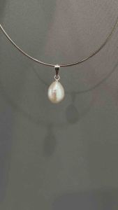 จี้มุกน้ำจืด ทรงหยดน้ำสีขาว สีและทรงตามธรรมชาติ ไม่รวมสร้อย