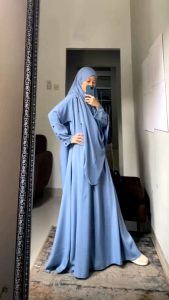 HAFSAH SET || Set Abaya & Khimar Syari kain Tazakka