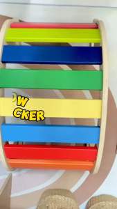 BabyBoss Rainbow Arch Rocker Waldorf Wooden Rocking Play Balance Board Montessori Kid Climbing Papan Imbangan