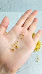 ANTING / GIWANG TOGE PENTOL POLOS PERAK 925 LAPIS EMAS KUNING 24K