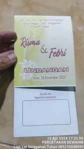 Undangan DW P10.5 (isi 100 pcs): Cetak Undangan Anti-Kop Pernikahan / Khitan Murah