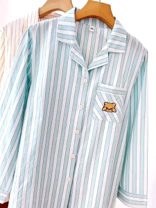 (พร้อมส่ง)ชุดนอนผู้หญิงเนื้อผ้าฝ้ายมัสลินแขนยาว ขายาว ลายน่ารักหวาน ผ้านุ่ม เนื้อผ้านี้ยิ่งซักยิ่งนิ่มลงค่า