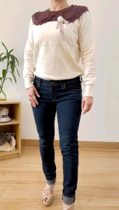 ●ECLAIRE● 003 Blouse Blus Knit Rajut Big Collar Lengan Panjang Longsleeves Korea Kasual Casual Vintage Manis Imut Imlek Christmas Natal CNY Import K2372