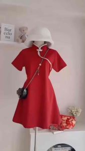 ✨New✨ พร้อมส่ง เดรสกี่เพ้า มินิเดรสตรุษจีน กี่เพ้าคุณหนูน่ารัก 🧧