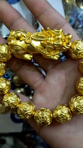 Piyao Bracelet lucky Charm with money balls high quality gold plated.