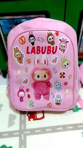 Tas Ransel Gendong Anak Sekolah Perempuan SD Model Terbaru Gambar Boneka Labubu Terhitz