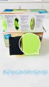 Miếng rửa chén bát nhanh sạch không trầy xước đồ chống dính Rossmann bảo vệ tay hôp 6 miếng