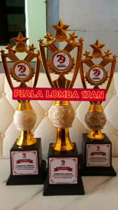 Piala Marmer Trofi Lomba Trophy Kompetisi Model Figur Perisai 5 Bintang