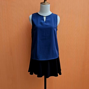 atasan wanita biru tua THE EXECUTIVE cewek M kutung blouse santai