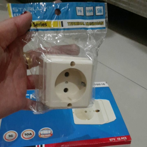 Starlux OB Stop Kontak 1G 10A Terminal Kuningan SNI - Kotak Kontak OB - OB Stop Kontak