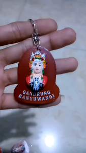 (Gintangancraft) gantungan kunci khas Bayuwangi motif wajah timbul