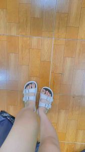 Dép lê 2 quai ngang khuy cài da mềm hàng QCCC Fullbox chuẩn sịn Dép nữ đế bệt da mềm hàng chuẩn QC DéP Cao Su