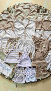 Paket Hemat Brojol Isi 33 Pcs Baju Bayi Baru Lahir + Set Topi & Sartaki Baby Newborn Bahan Katun
