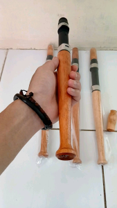 Gagang Joran Kayu Reel Seat Plastik Mahkota  Kayu 38cm