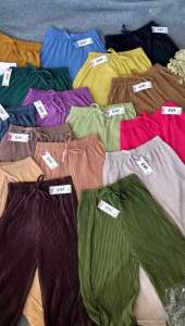 Big Sale 50Ribu Dapat 4Pcs Celana Kulot Lidi Wanita (COD) Panjang Variasi Bawahan Linen Dewasa