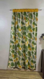 Jeramie Door Curtain 7ft Printed Shearing with Tropical Leaf and Flower Design for Home Interior