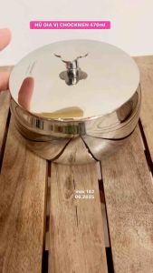 🅾️ HỦ ĐỰNG GIA VỊ CÓ NẮP  CÓ MUỖNG . THỐ CÓ NẮP ĐẬY INOX 304 CHOCKMEN  470ml