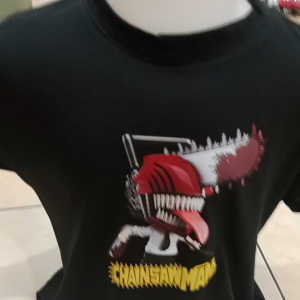 kaos anak anak chainsawman umur 2 tahun sampai 10 tahun lengan pendek bahan rayon polyester
