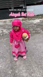Shabirah - AISYAH KIDS 1-3th (FASHION ANAK MODERN LUCU GAMIS JILBAB AISYAH SET KIDS - GAMIS ANAK PEREMPUAN 1-7th (gamis anak lucu / gamis anak katun jepang premium / baju anak muslim