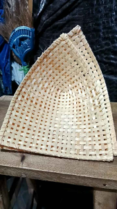 Pincuk bambu flat isi 5 - piring pincuk murah - anyaman pincuk - piring bambu