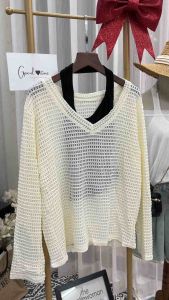 set áo lưới kèm yếm dáng thụng oversize (279#)