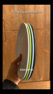 (6pcs / 12pcs) - Piring Oval Melamin 10 inch MeiShing - Piring Saji Melamine Tebal Kokoh Anti Pecah