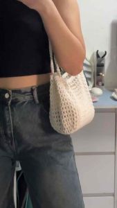 2-way Crochet Mesh Bag | Shoulder Sling Bag Handmade Crochet Knit