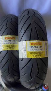 PIRELLI DIABLO ROSSO SCOOTER 130/70/13/110/70/13 NMAX155V1/V2/V2.1/V2.4 TUBELESS TIRE WITH SEALANT AND TIRE VALVE