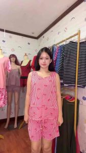 Challis Terno coordinates sando short striped Ribbon fit up to XL