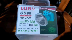 Senter Kepala 65W LUBY L-1515L CAHAYA PUTIH SUPER TERANG HEAD LAMP 65W