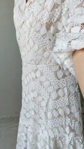 0965 Monica Lace Wrap Dress Elegant Premium Lace Gaun Pesta Kondangan