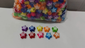 250grams (est.295pcs) 15mm Snowflake Star Beads Big Holes for DIY Crafts and Jewelry making Accessories
