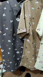 baju kemeja wanita lengan pendek motif bunga terbaru shakila