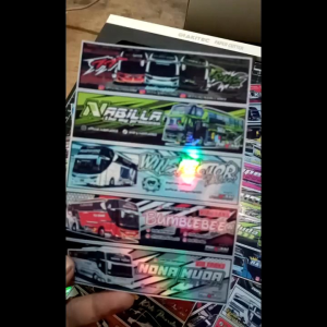 Stiker Bus Hologram Original Anti Air Isi 80/60/40/20/10 | Jedha QQ Trans Nabilla Maudi Tuan Muda Kids Panda Julukan Bus Terpopuler dan Banyak Dicari