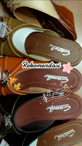 Sendal wedges wanita bahan sintetis merk carvil size 37-40