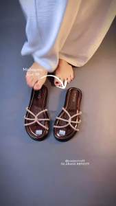 LANOES Sandal Platform Wanita Terbaru Kekinian Full Busa Empuk