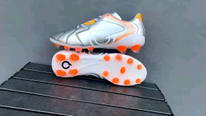 Sepatu Bola Ots Olympico V3 Silver Oren Free Kaos Kaki Dan Deker