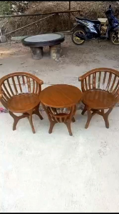 Kursi teras tamu minimalis model mangkok kayu jati harga promo