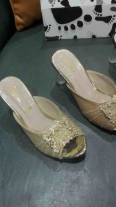 Collibry- PN-71sandal pesta hak kaca pipih 7 cm