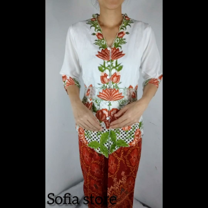 Atasan Kebaya Encim Bordir Remaja Dewasa Lengan 3/4 Calestine