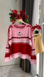 ●ECLAIRE● 043 Sweater Rajut Knit Pinky Xmas Natal Christmas Premium 8113