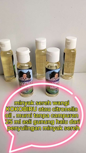 MINYAK SEREH WANGI MURNI ASLI GUNUNG HALU TANPA CAMPURAN/ORIGINAL 25ML (ANTI NYAMUK)stok terbatas