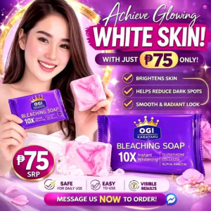 OGI Kagayaku Bleaching Soap 10x Instant Whitening Glutathione Alpha-Arbutin 75g Achieve Glowing White Skin