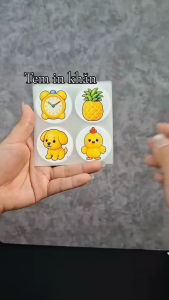 [Tem Kí Hiệu Mầm Non Mẫu 10: 32 Tem] Tem Dán Chống Nước n In Khăn Ủi Nhiêt.