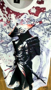 Kaos Oblong Pria/Wanita Lengan Pendek /SPOON/Motif Samurai