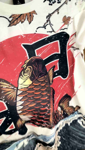 KAOS OBLONG DISTRO PRIA/WANITA LENGAN PENDEK/SPOON/PRINTING/MOTIF IKAN